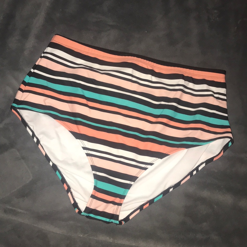 Torrid Stripe High Waisted Bikini Bottoms